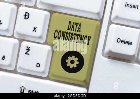 Text caption presenting Data Consistency. Word Written on data values are the same for all instances of application Online Documentation Ideas Stock Photo
