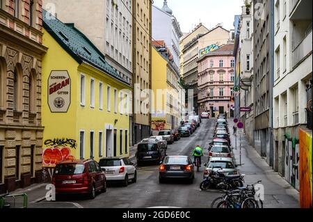 vienna Austria - September 26, 2019. Stiegengasse street is on of the residential street near Vienna city centre. Stock Photo