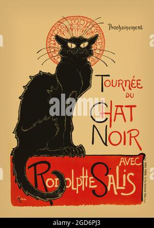 Tournée du Chat Noir de Rodolphe Salis (Tour of Rodolphe Salis' Chat Noir) Iconic poster created by Theophile Steinlen in 1896. Cabaret / theatre Stock Photo
