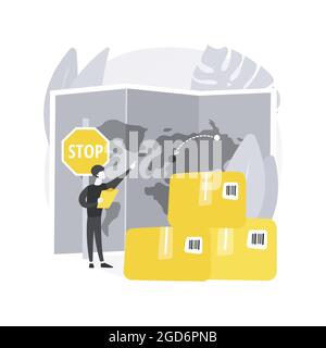 Embargo regulation abstract concept vector illustration. Stock Vector