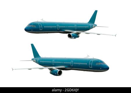 Airplane Isolated on white background. Stock Photo