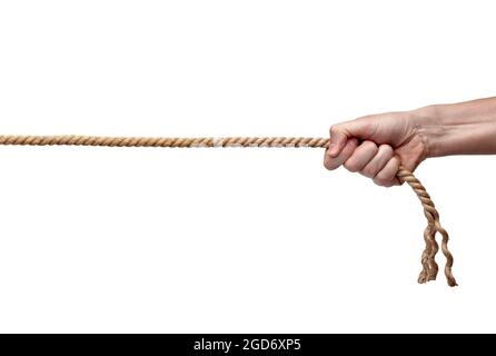 hand pulling rope strenght power competition Stock Photo