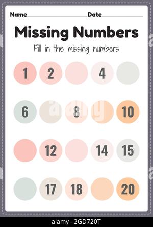 Maths worksheet for nursery, missing numbers 1 to 100 printable sheet ...