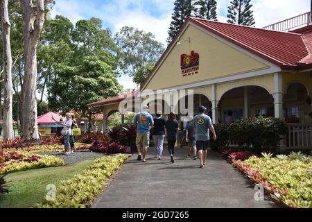 Oahu HI U.S.A. 6/3&6/2021. Dole Plantation. Gardens. Pineapple Express Train. Maze. Gift shop. Tasty pineapple swirl. ADA friendly Stock Photo