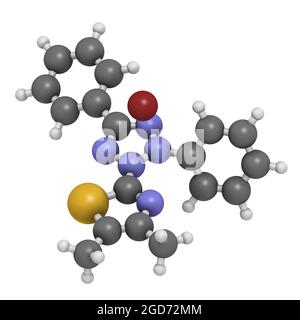 MTT yellow tetrazole dye molecule. Used in MTT assay, used to measure cytotoxicity and cell metaboli Stock Photo