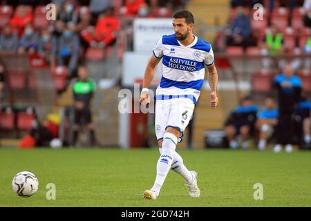 London, UK. 11th Aug, 2021. Yoann Barbet of Queens Park Rangers in action. Carabao cup 1st round match, Leyton Orient v Queens Park Rangers at the Breyer Group Stadium in London on Wednesday 11th August 2021. this image may only be used for Editorial purposes. Editorial use only, license required for commercial use. No use in betting, games or a single club/league/player publications. pic by Steffan Bowen/Andrew Orchard sports photography/Alamy Live news Credit: Andrew Orchard sports photography/Alamy Live News Stock Photo