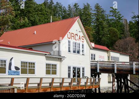 Orcas Island ferry terminal building, San Juan Islands, Washington. Stock Photo