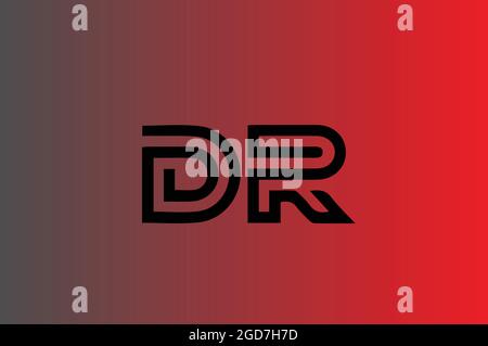 D R  elegant logo with initials for company -vector Stock Vector