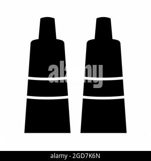 Icon Vector of Paint tubes - Black Style - simple illustration. Editable stroke. Design template vector.outline style design.Vector graphic illustrati Stock Vector