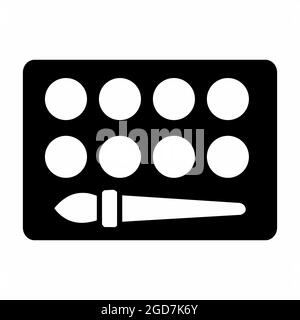 Icon Vector of Paints box - Black Style - simple illustration. Editable stroke. Design template vector.outline style design.Vector graphic illustratio Stock Vector