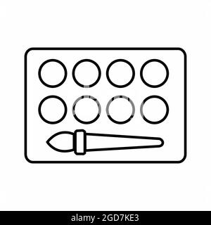 Icon Vector of Paints box - Line Style - simple illustration. Editable stroke. Design template vector.outline style design.Vector graphic illustration Stock Vector