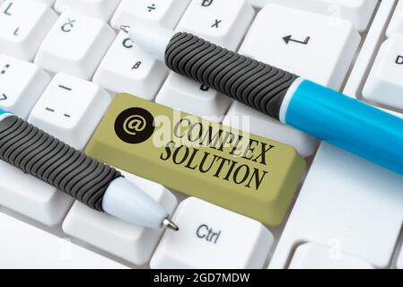 Conceptual display Complex Solution. Business idea significant ideas that are completely or partly repressed Typist Creating Company Documents Stock Photo