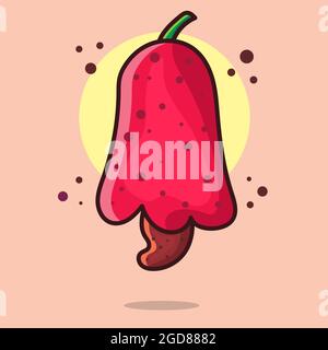 cashew fruit isolated cartoon vector illustration in flat style Stock Vector
