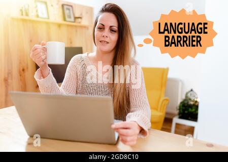 Text sign showing Language Barrier. Conceptual photo difficulties in communication Speaking different language Browsing And Chatting In Social Media