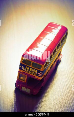 vintage toy London double decker bus Stock Photo