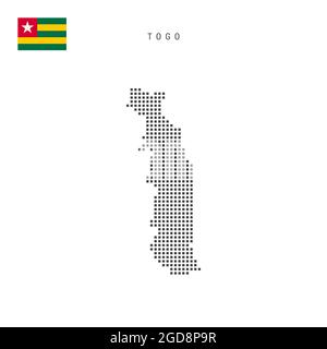 Square dots pattern map of Togo. Togolese Republic dotted pixel map ...