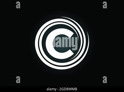 Initial C monogram alphabet in the spiral. Swirl spiral infinity logo design. Font emblem.  Modern vector logo for the business, and company identity Stock Vector