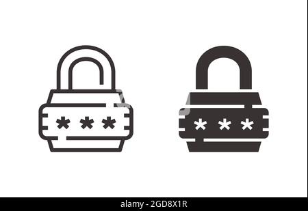 Code lock icon. Vector illustration isolated on white. Stock Vector