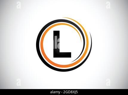 Initial L monogram alphabet in the spiral. Swirl spiral infinity logo design. Font emblem.  Modern vector logo for the business, and company identity Stock Vector