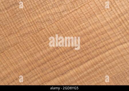 Textured wooden plank with a weathered cracked surface. Hardwood background Stock Photo