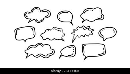 message frames in comic style, hand drawn chat bubbles. Stock Vector