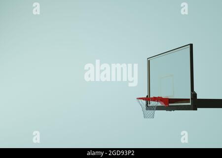 Basketball sports ring, an isometric model of a basketball ring for throwing a ball. Ring on a white isolated background. 3D graphics. Close-up Stock Photo