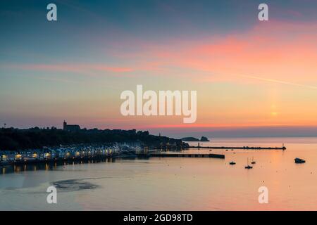Port of Cancale at sunrise, France, Brittany Stock Photo