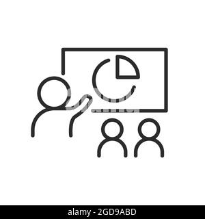Computer with two people conferencing, online meeting Stock Vector