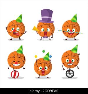 Cartoon character of basketball with various circus shows. Vector illustration Stock Vector