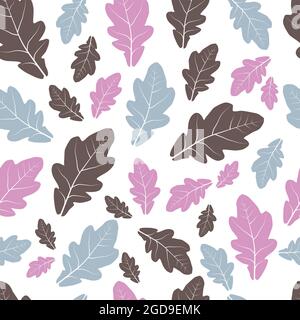 Oak leaves of different sizes and colors on a transparent background Stock Vector