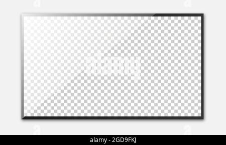 Realistic TV screen. Modern stylish lcd panel, led type. Blank television template. Vector illustration Stock Vector