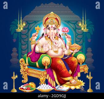 Trending New Gorgeous Hindu God Ganesha, Vinayagar, Pillaiyar, Ganapathi,  Ganapathy fine painting arts Stock Photo - Alamy