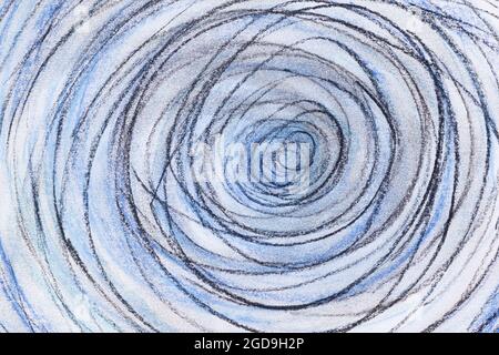 blue and gray circle crayon doodles background texture Stock Photo