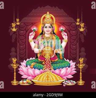 Trending New Hindu god Lakshmi fine painting arts Stock Photo - Alamy Trending New Hindu god Lakshmi fine painting arts Stock Photo - Alamy