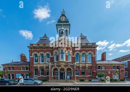 Grantham, Lincolnshire, England UK  The Guildhall on St Peters Hill Stock Photo