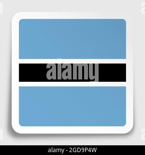 botswana flag icon on paper square sticker with shadow. Button for mobile application or web. Vector Stock Vector