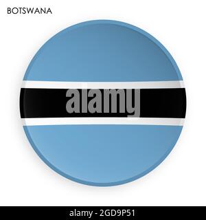 BOTSWANA flag icon in modern neomorphism style. Button for mobile application or web. Vector on white background Stock Vector