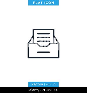 Archive storage icon vector illustration design template. Editable stroke. Vector eps 10. Stock Vector