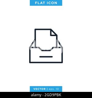 Archive storage icon vector illustration design template. Editable stroke. Vector eps 10. Stock Vector