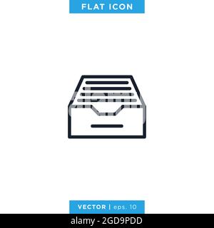 Archive storage icon vector illustration design template. Editable stroke. Vector eps 10. Stock Vector