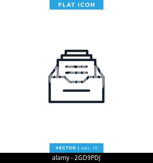 Archive storage icon vector illustration design template. Editable stroke. Vector eps 10. Stock Vector