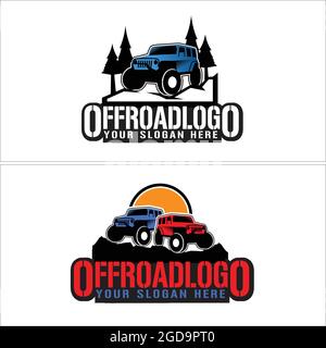 Mountain offroad exploration outdoor logo design Stock Vector