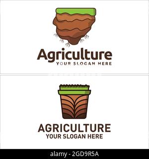 Agriculture seed growing farming logo design Stock Vector