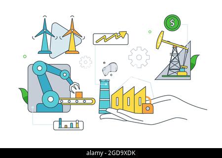 Innovative manufacturing and smart industry Stock Vector