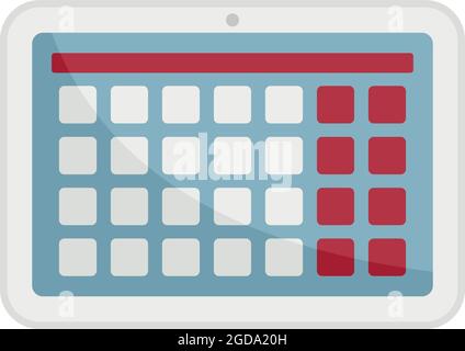 Deadline tablet icon. Flat illustration of deadline tablet vector icon isolated on white background Stock Vector