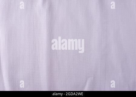 texture of white waffle towel close-up. Stock Photo