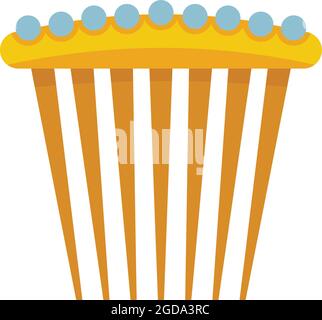 Hairpin barrette icon. Flat illustration of hairpin barrette vector icon isolated on white background Stock Vector