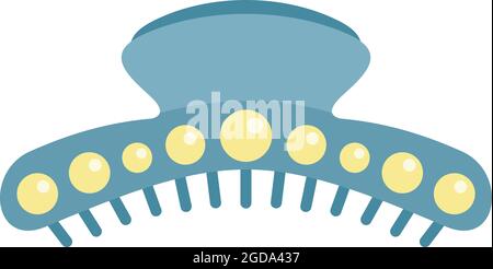 Pin barrette icon. Flat illustration of pin barrette vector icon isolated on white background Stock Vector