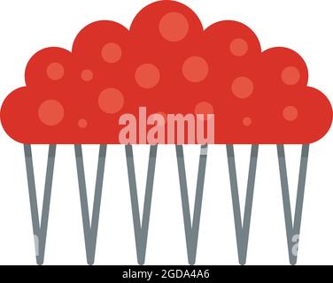 Comb barrette icon. Flat illustration of comb barrette vector icon isolated on white background Stock Vector