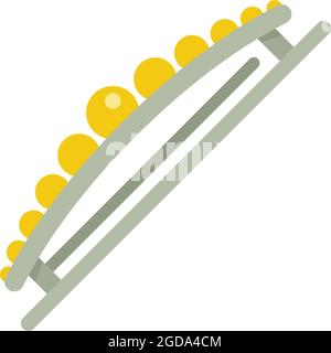 Girl barrette icon. Flat illustration of girl barrette vector icon isolated on white background Stock Vector